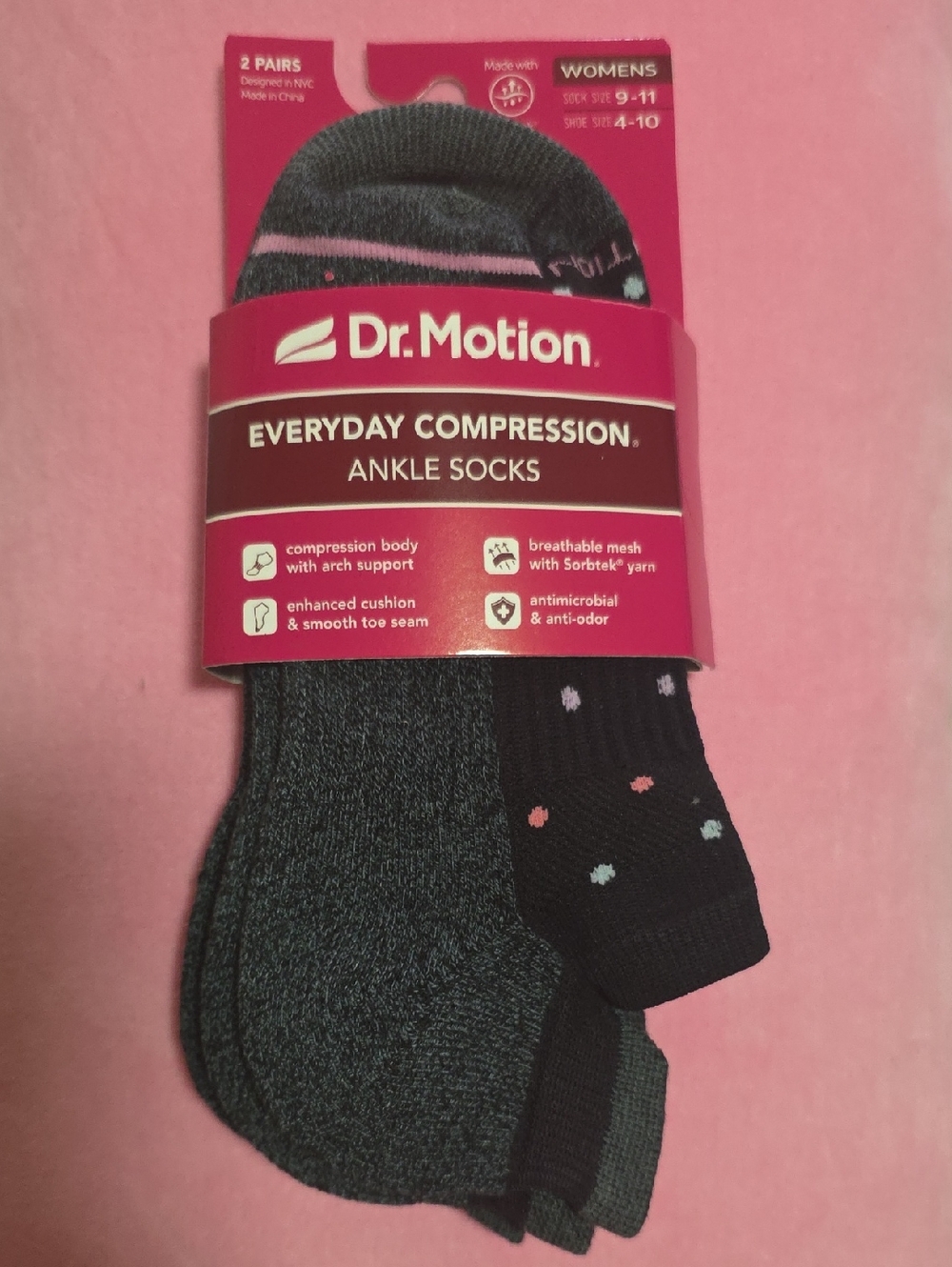 Women's Compression Ankle Socks - Black & Dark Gray